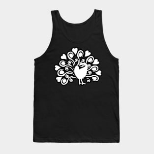 Peacock With Heart Plumage Bird Lover Gift Tank Top